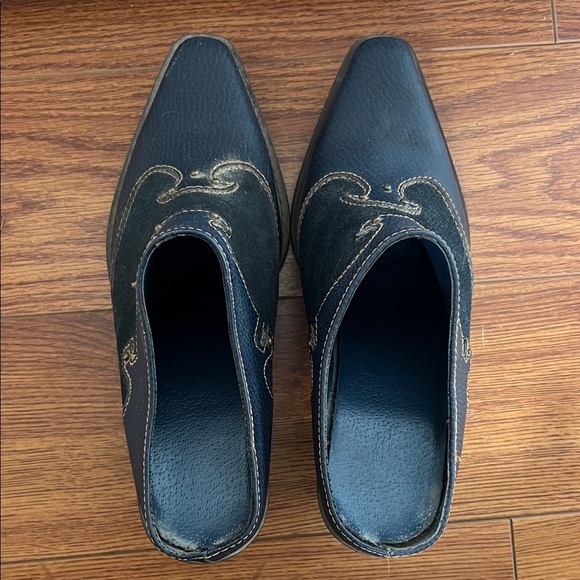 Vintage Navy Western-Style Women's Mules - Picture 8 of 9